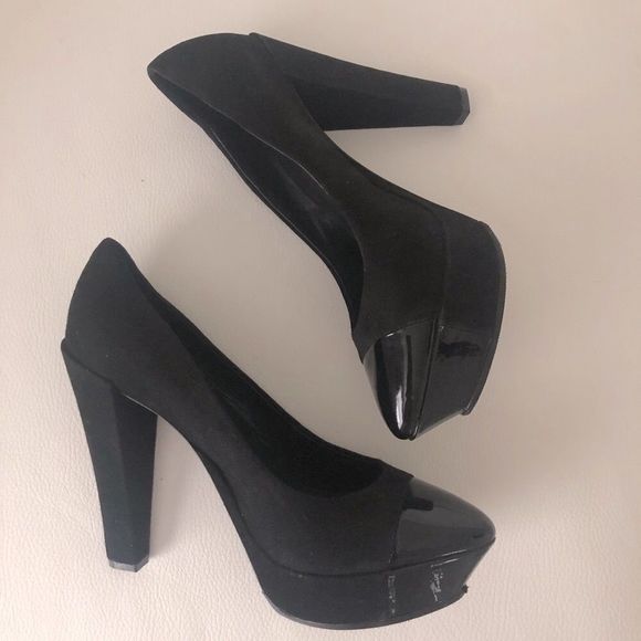 Suede Platform Pumps by Theory - Picture 13 of 16